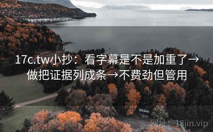 17c.tw小抄：看字幕是不是加重了→做把证据列成条→不费劲但管用